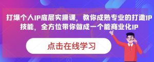 蟹老板·打爆个人IP底层实操课,教你成熟专业的打造IP技能,全方位带你做成一个能商业化IP_乐帮资源库