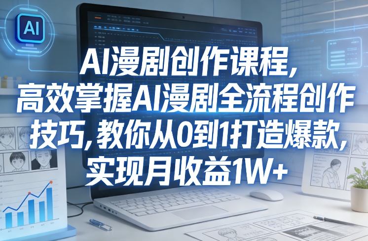 某社群AI漫剧创作课程，高效掌握AI漫剧全流程创作技巧，教你从0到1打造爆款，实现月收益1W+_乐帮资源库