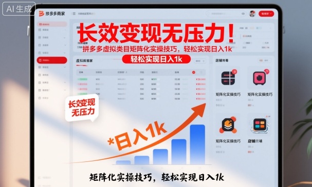 长效变现无压力！拼多多虚拟类目矩阵化实操技巧，轻松实现日入1k_乐帮资源库