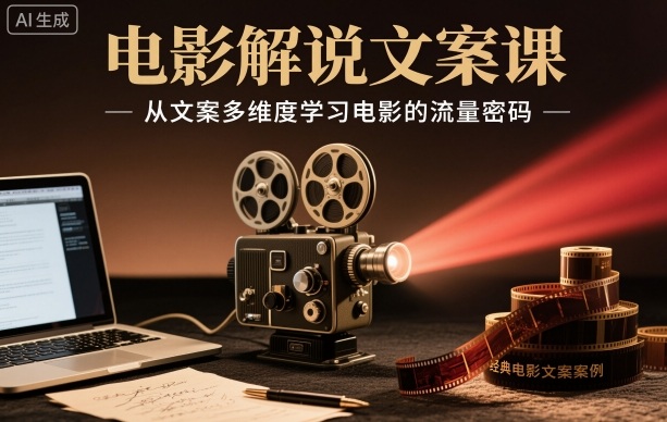 电影解说文案课，从文案多维度学习电影的流量密码_乐帮资源库