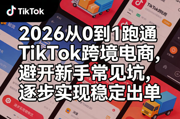 2026从0到1跑通TikTok跨境电商，避开新手常见坑，逐步实现稳定出单 – 第一资源库_乐帮资源库