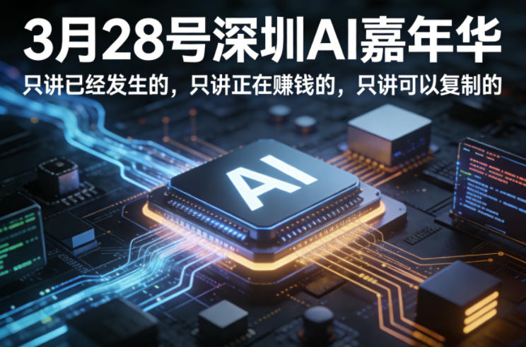3月28号深圳AI嘉年华，只讲已经发生的，只讲正在賺钱的，只讲可以复制的 – 第一资源库_乐帮资源库