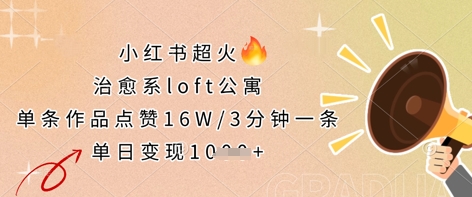 小红书超火的治愈系loft公寓,单条作品点赞16W,3分钟一条,单日变现数张_乐帮资源库