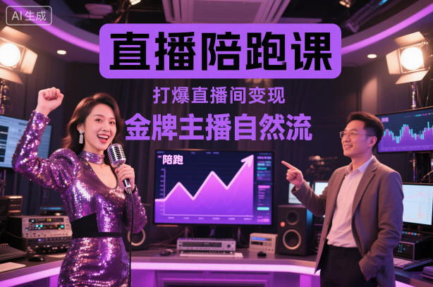 直播陪跑课，金牌主播自然流打爆直播间，复制高变现玩法_乐帮资源库