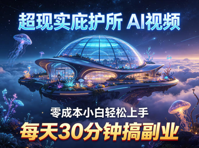 超现实庇护所AI视频项目拆解,零成本小白轻松上手,每天30分钟搞副业_乐帮资源库