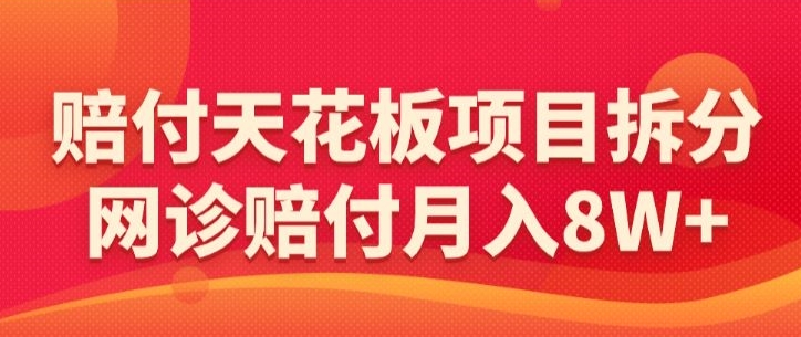 赔付天花板项目拆分，网诊赔付月入8W+ – 完整教程_乐帮资源库