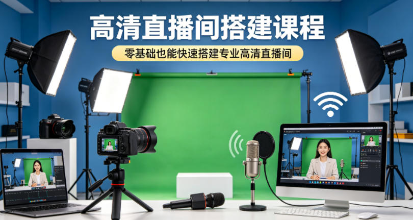 高清直播间搭建课程，零基础也能快速搭建专业高清直播间_乐帮资源库