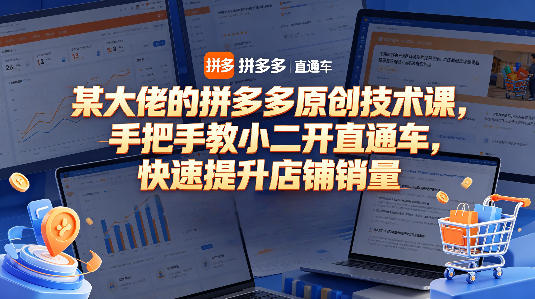 某大佬的拼多多原创技术课，手把手教小二开直通车，快速提升店铺销量_乐帮资源库