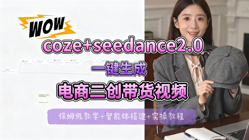 seedance2.0+coze一键生成电商二创带货视频，全流程保姆级教学_乐帮资源库