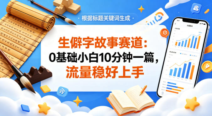 公众号流量主——生僻字故事赛道，流量稳，好上手，0基础小白也能10分钟一篇_乐帮资源库