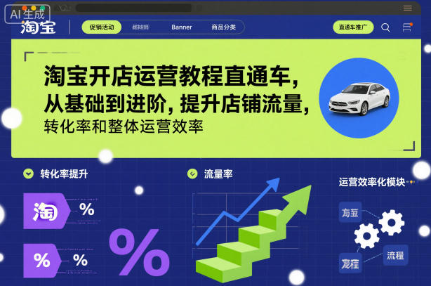 淘宝开店运营教程直通车，从基础到进阶，提升店铺流量，转化率和整体运营效率（更新11月）_乐帮资源库