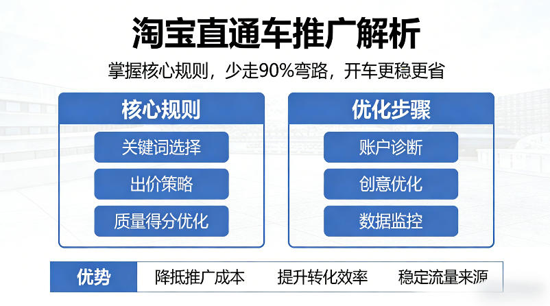淘宝直通车推广解析，掌握核心规则，少走90%弯路，开车更稳更省_乐帮资源库