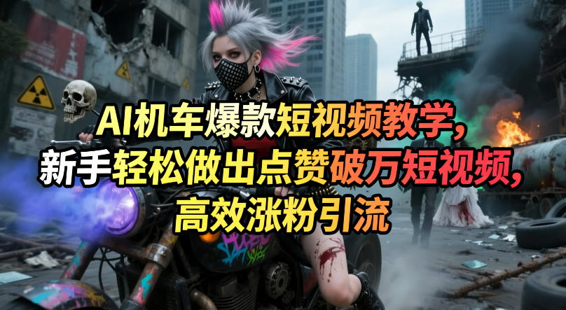 AI机车爆款短视频教学，新手轻松做出点赞破万短视频，高效涨粉引流_乐帮资源库