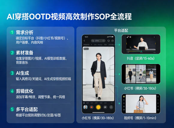 AI穿搭OOTD视频高效制作SOP全流程,适配抖音小红书视频号全平台_乐帮资源库