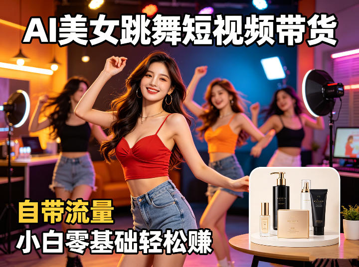 AI美女跳舞短视频带货：自带流量，小白零基础賺，详细拆解_乐帮资源库