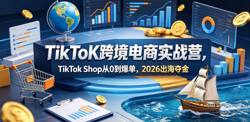 TikToK跨境电商实战营，TikTok Shop从0到爆单，2026出海夺金-乐帮资源库