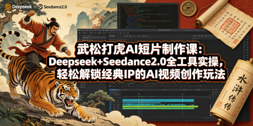 武松打虎AI短片制作课：Deepseek+Seedance2.0全工具实操，解锁经典IP的AI视频创-乐帮资源库