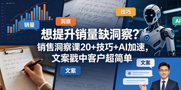 想提升销量缺洞察？销售洞察课20+技巧+AI加速，文案戳中客户超_乐帮资源库