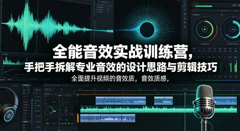 全能音效实战训练营，手把手拆解专业音效的设计思路与剪辑技巧，全面提升视频的音效质感_乐帮资源库