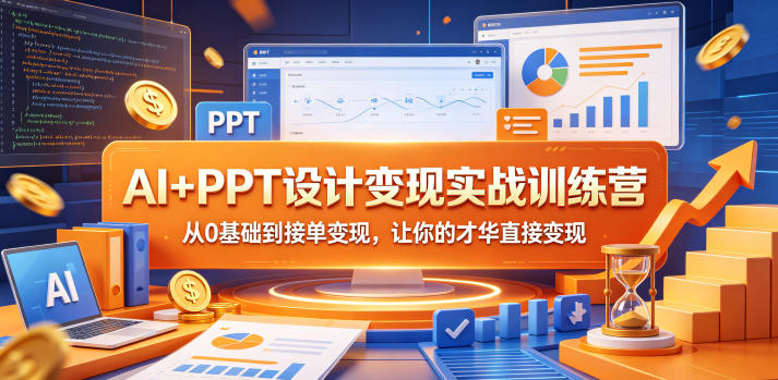 AI+PPT设计变现实战训练营，从0基础到接单变现，让你的才华直接变现_乐帮资源库