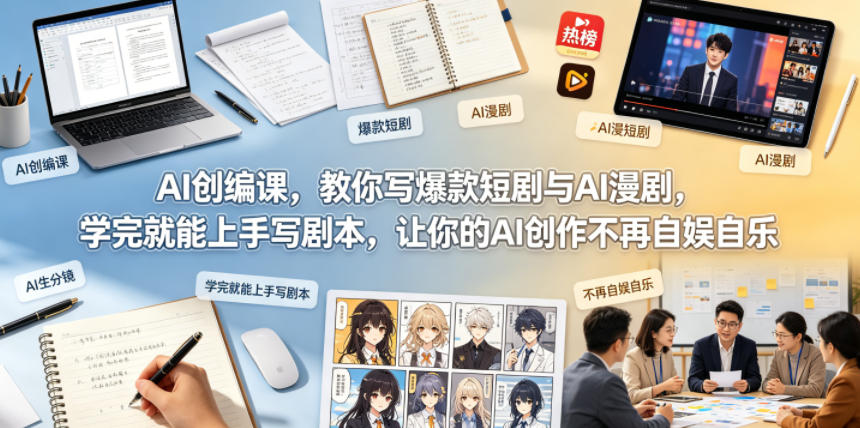 AI创编课，教你写短剧与AI漫剧，学完就能上手写剧本，让你的AI创作不再自娱自乐_乐帮资源库