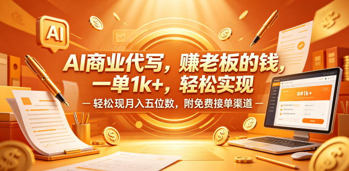 AI商业代写，賺老板的钱，一单1k+，实现月入五位数，附免费接单渠道_乐帮资源库