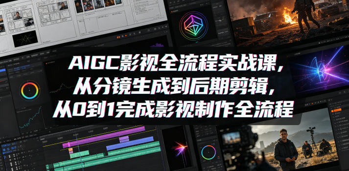 AIGC影视全流程实战课，从分镜生成到后期剪辑，从0到1完成影视制作全流程_乐帮资源库