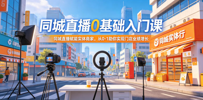 同城直播0基础入门课，同城直播赋能实体商家，从0-1助你实现门店业绩增长_乐帮资源库