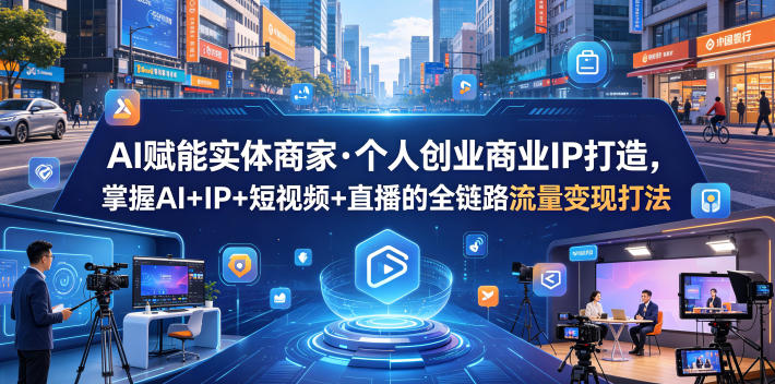 AI赋能实体商家·个人创业商业IP打造，掌握AI+IP+短视频+直播的全链路流量变现打法_乐帮资源库