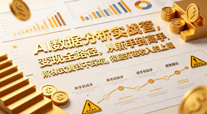AI数据分析实战营，变现全路径，从新手到高手，阶梯式賺钱不踩坑，彻底打破收入的上限(0504)_乐帮资源库