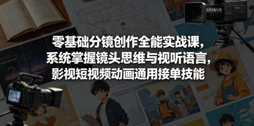 零基础分镜创作全能实战课，系统掌握镜头思维与视听语言，影视短视频动画通用接单技能(0524)_乐帮资源库