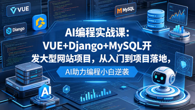 AI编程实战课：VUE+Django+MySQL开发大型网站项目，从入门到项目落地，AI助力编程小白_乐帮资源库
